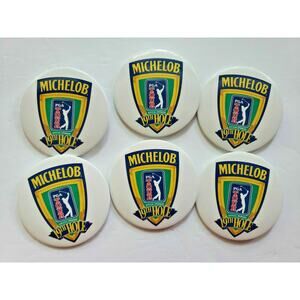 Vintage PGA 19th Hole Golf Pin Michelob Tour Sponsor Logo Set of 6 New Old Stock